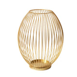 Maxbell Metal Cage Candlestick Hollow Out Candelabra Home Party Pillar Candle Holder 18cmx23cm Golden