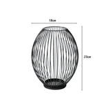 Maxbell Metal Cage Candlestick Hollow Out Candelabra Home Party Pillar Candle Holder 18cmx23cm Black