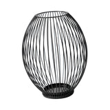 Maxbell Metal Cage Candlestick Hollow Out Candelabra Home Party Pillar Candle Holder 18cmx23cm Black