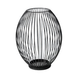 Maxbell Metal Cage Candlestick Hollow Out Candelabra Home Party Pillar Candle Holder 18cmx23cm Black