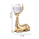 Maxbell Elk Statue Reindeer Sculpture Animal Figure Fireplace Artworks Deer Figurine