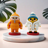 Maxbell Mini Desk Statue Doll Sculpture Tabletop Centerpiece Home Miniature Figurine White Coat