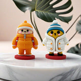 Maxbell Mini Desk Statue Doll Sculpture Tabletop Centerpiece Home Miniature Figurine White Coat