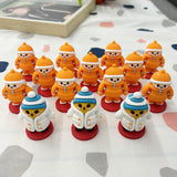 Maxbell Mini Desk Statue Doll Sculpture Tabletop Centerpiece Home Miniature Figurine Orange Coat