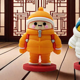 Maxbell Mini Desk Statue Doll Sculpture Tabletop Centerpiece Home Miniature Figurine Orange Coat