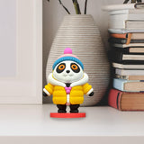 Maxbell Mini Desk Statue Doll Sculpture Tabletop Centerpiece Home Miniature Figurine Yellow Coat