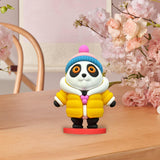 Maxbell Mini Desk Statue Doll Sculpture Tabletop Centerpiece Home Miniature Figurine Yellow Coat