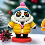 Maxbell Mini Desk Statue Doll Sculpture Tabletop Centerpiece Home Miniature Figurine Yellow Coat