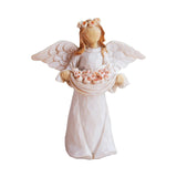 Maxbell Angel Holding Flowers Wing Cherub Sculpture Decoration Resin Statue Figurine