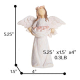 Maxbell Angel Holding Flowers Wing Cherub Sculpture Decoration Resin Statue Figurine