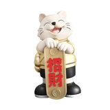 Maxbell Lucky Cat Statue Resin Sculpture Dining Room Mascot Cat Fortune Cat Figurine