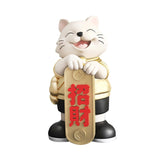 Maxbell Lucky Cat Statue Resin Sculpture Dining Room Mascot Cat Fortune Cat Figurine
