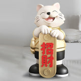 Maxbell Lucky Cat Statue Resin Sculpture Dining Room Mascot Cat Fortune Cat Figurine