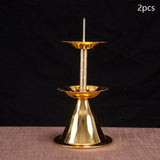 Maxbell 2x Buddhist Tealight Candle Holders Candelabra Home Dinner Metal Candlestick