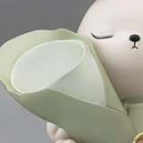 Maxbell Flower Vase Rabbit Figurine Sculpture Bedroom Living Room Resin Bunny Statue Sit 17cmx24cm
