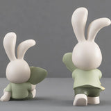 Maxbell Flower Vase Rabbit Figurine Sculpture Bedroom Living Room Resin Bunny Statue Sit 17cmx24cm