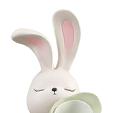 Maxbell Flower Vase Rabbit Figurine Sculpture Bedroom Living Room Resin Bunny Statue Stand 16cmx32cm