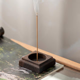 Maxbell Square Incense Burner Geometric Censer Hotel Wooden Incense Holder for Stick