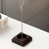 Maxbell Square Incense Burner Geometric Censer Hotel Wooden Incense Holder for Stick