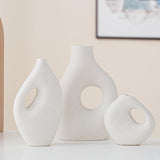 Maxbell Ceramic Geometric Flower Vase Abstract Vase Entryway Decors Plant Pot Holder Style A