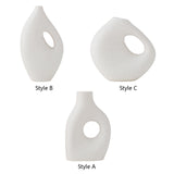 Maxbell Ceramic Geometric Flower Vase Abstract Vase Entryway Decors Plant Pot Holder Style A