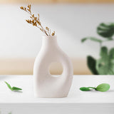 Maxbell Ceramic Geometric Flower Vase Abstract Vase Entryway Decors Plant Pot Holder Style A