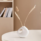 Maxbell Ceramic Geometric Flower Vase Abstract Vase Entryway Decors Plant Pot Holder Style C