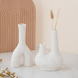 Maxbell 2Pcs Plant Pot Holder Abstract Vase Indoor Entryway Desk Ceramic Flower Vase