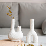 Maxbell 2Pcs Plant Pot Holder Abstract Vase Indoor Entryway Desk Ceramic Flower Vase