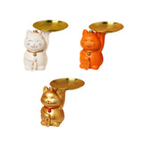 Maxbell Animal Storage Box Sculpture Serving Tray Ornament Resin Cat Statue Figurine White