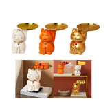 Maxbell Animal Storage Box Sculpture Serving Tray Ornament Resin Cat Statue Figurine White