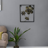 Maxbell Floral Wall Sculpture Hanging Ornament Farmhouse Flower Metal Wall Art Decor