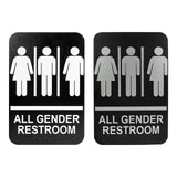 Maxbell All Gender Restroom Sign Bathroom Signage for Home Parks Public Door or Wall White