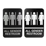 Maxbell All Gender Restroom Sign Bathroom Signage for Home Parks Public Door or Wall White