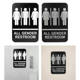 Maxbell All Gender Restroom Sign Bathroom Signage for Home Parks Public Door or Wall White