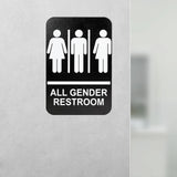 Maxbell All Gender Restroom Sign Bathroom Signage for Home Parks Public Door or Wall White