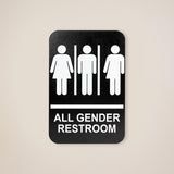 Maxbell All Gender Restroom Sign Bathroom Signage for Home Parks Public Door or Wall White