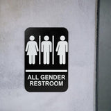 Maxbell All Gender Restroom Sign Bathroom Signage for Home Parks Public Door or Wall White