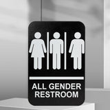 Maxbell All Gender Restroom Sign Bathroom Signage for Home Parks Public Door or Wall White