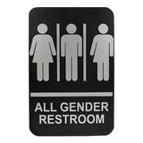 Maxbell All Gender Restroom Sign Bathroom Signage for Home Parks Public Door or Wall Silver