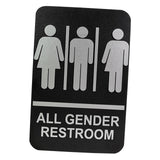 Maxbell All Gender Restroom Sign Bathroom Signage for Home Parks Public Door or Wall Silver