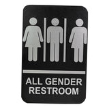 Maxbell All Gender Restroom Sign Bathroom Signage for Home Parks Public Door or Wall Silver