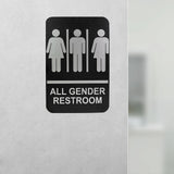 Maxbell All Gender Restroom Sign Bathroom Signage for Home Parks Public Door or Wall Silver