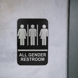 Maxbell All Gender Restroom Sign Bathroom Signage for Home Parks Public Door or Wall Silver