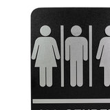 Maxbell All Gender Restroom Sign Bathroom Signage for Home Parks Public Door or Wall Silver