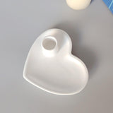 Maxbell Taper Candle Holder Tray Farmhouse Hotel Fireplace Ceramic Heart Candlestick