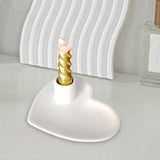 Maxbell Taper Candle Holder Tray Farmhouse Hotel Fireplace Ceramic Heart Candlestick