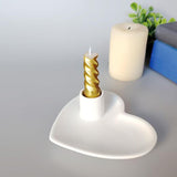 Maxbell Taper Candle Holder Tray Farmhouse Hotel Fireplace Ceramic Heart Candlestick