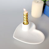 Maxbell Taper Candle Holder Tray Farmhouse Hotel Fireplace Ceramic Heart Candlestick