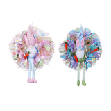 Maxbell Easter Door Wreath with Bunny Hanging Sign Ornaments Festival Rabbit Garland